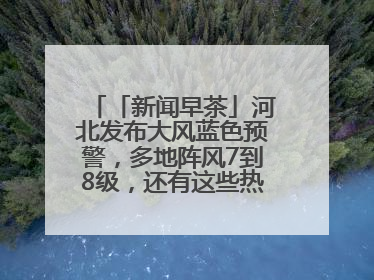 「新闻早茶」河北发布大风蓝色预警，多地阵风7到8级，还有这些热点……