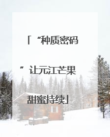 “种质密码”让元江芒果甜蜜持续