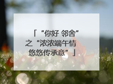 “你好 邻舍”之“浓浓端午情 悠悠传承意”