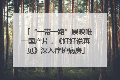 “一带一路”展映唯一国产片，《好好说再见》深入疗护病房