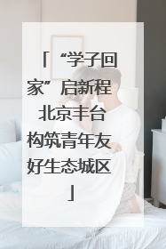 “学子回家”启新程 北京丰台构筑青年友好生态城区