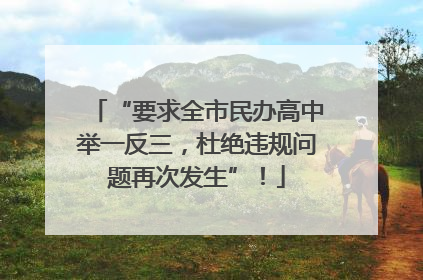 “要求全市民办高中举一反三，杜绝违规问题再次发生”！