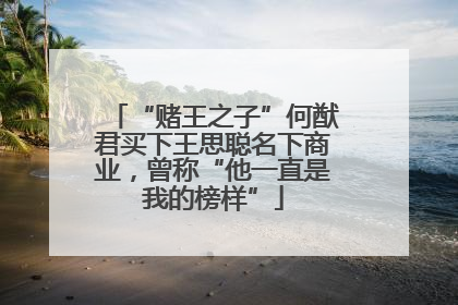 “赌王之子”何猷君买下王思聪名下商业，曾称“他一直是我的榜样”