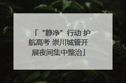 “静净”行动 护航高考 崇川城管开展夜间集中整治