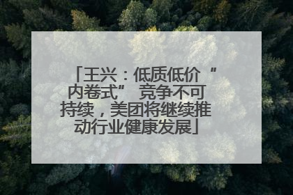 王兴：低质低价“内卷式” 竞争不可持续，美团将继续推动行业健康发展