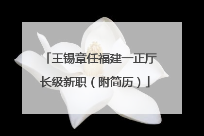 王锡章任福建一正厅长级新职（附简历）