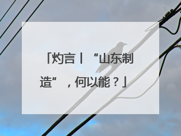 灼言丨“山东制造”，何以能？