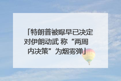 特朗普被曝早已决定对伊朗动武 称“两周内决策”为烟雾弹