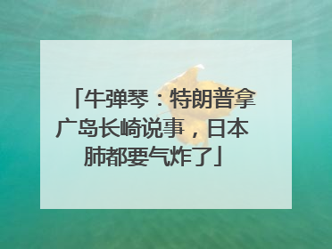 牛弹琴：特朗普拿广岛长崎说事，日本肺都要气炸了