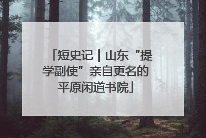 短史记｜山东“提学副使”亲自更名的平原闲道书院