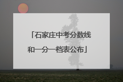 石家庄中考分数线和一分一档表公布