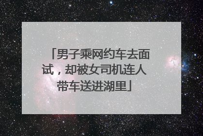 男子乘网约车去面试，却被女司机连人带车送进湖里