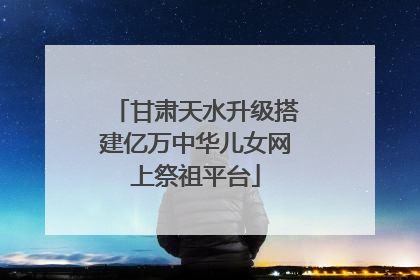 甘肃天水升级搭建亿万中华儿女网上祭祖平台