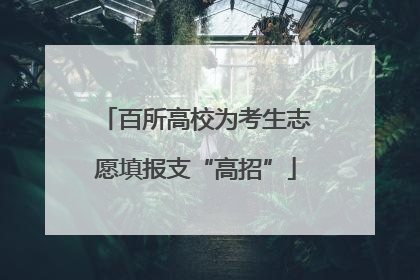 百所高校为考生志愿填报支“高招”