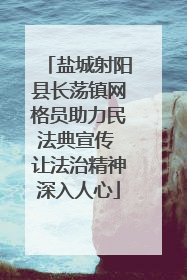 盐城射阳县长荡镇网格员助力民法典宣传 让法治精神深入人心