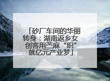 砂厂车间的华丽转身：湖南返乡女创客用苎麻“织”就亿元产业梦