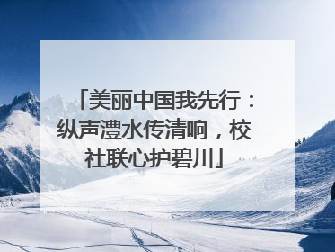 美丽中国我先行：纵声澧水传清响，校社联心护碧川