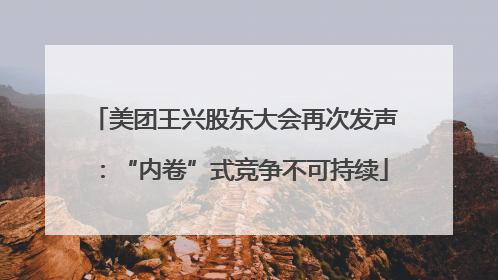 美团王兴股东大会再次发声：“内卷”式竞争不可持续