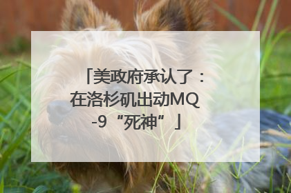 美政府承认了：在洛杉矶出动MQ-9“死神”