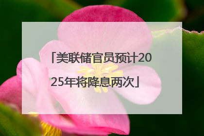 美联储官员预计2025年将降息两次