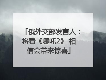 俄外交部发言人：将看《哪吒2》 相信会带来惊喜