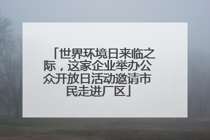 世界环境日来临之际，这家企业举办公众开放日活动邀请市民走进厂区