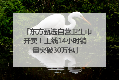 东方甄选自营卫生巾开卖！上线14小时销量突破30万包