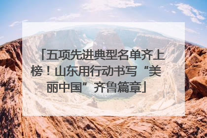 五项先进典型名单齐上榜！山东用行动书写“美丽中国”齐鲁篇章