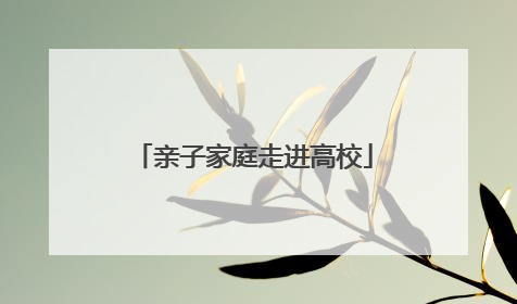 亲子家庭走进高校