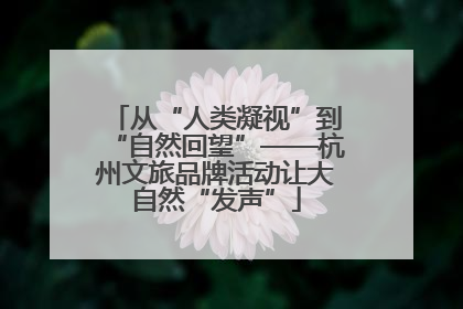 从“人类凝视”到“自然回望”——杭州文旅品牌活动让大自然“发声”