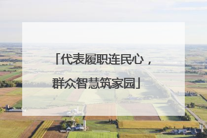 代表履职连民心，群众智慧筑家园