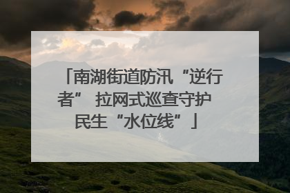 南湖街道防汛“逆行者” 拉网式巡查守护民生“水位线”