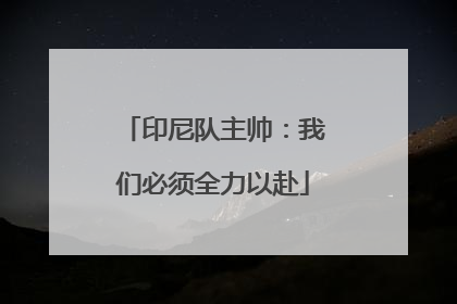 印尼队主帅：我们必须全力以赴