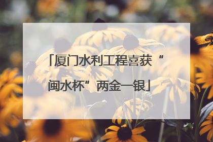 厦门水利工程喜获“闽水杯”两金一银