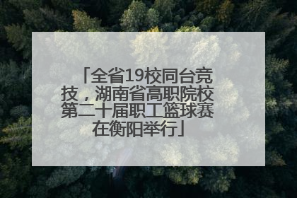 全省19校同台竞技，湖南省高职院校第二十届职工篮球赛在衡阳举行