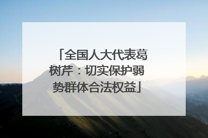 全国人大代表葛树芹：切实保护弱势群体合法权益