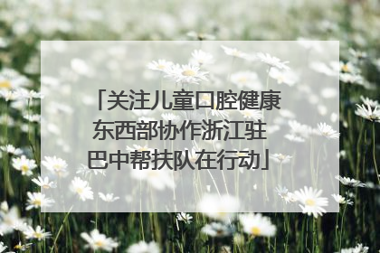 关注儿童口腔健康 东西部协作浙江驻巴中帮扶队在行动