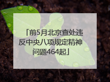 前5月北京查处违反中央八项规定精神问题464起