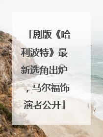 剧版《哈利波特》最新选角出炉，马尔福饰演者公开