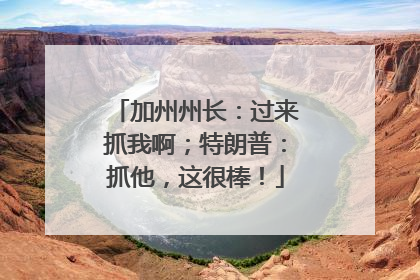 加州州长：过来抓我啊；特朗普：抓他，这很棒！