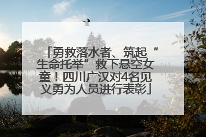 勇救落水者、筑起“生命托举”救下悬空女童！四川广汉对4名见义勇为人员进行表彰