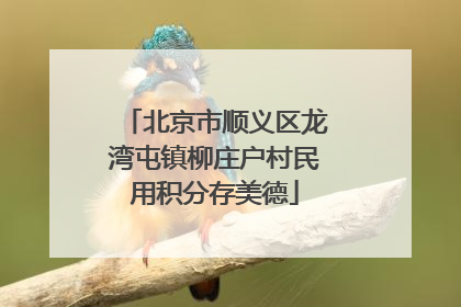 北京市顺义区龙湾屯镇柳庄户村民用积分存美德