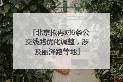 北京拟再对6条公交线路优化调整，涉及丽泽路等地