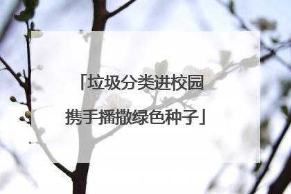 垃圾分类进校园 携手播撒绿色种子