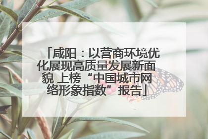 咸阳：以营商环境优化展现高质量发展新面貌 上榜“中国城市网络形象指数”报告