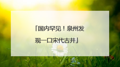 国内罕见！泉州发现一口宋代古井