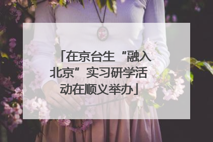 在京台生“融入北京”实习研学活动在顺义举办