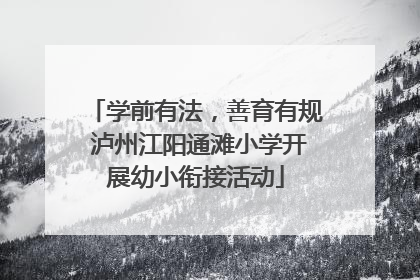 学前有法，善育有规 泸州江阳通滩小学开展幼小衔接活动