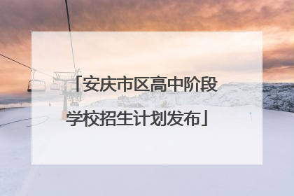 安庆市区高中阶段学校招生计划发布
