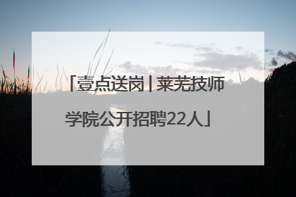 壹点送岗│莱芜技师学院公开招聘22人